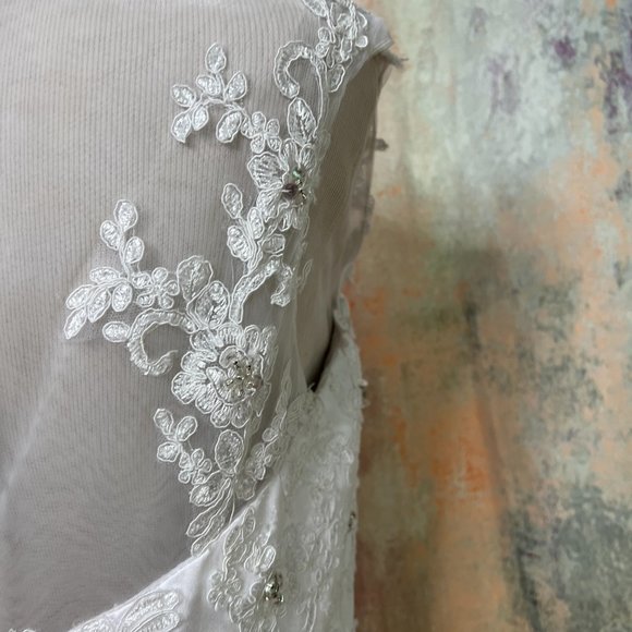 📌 JJs House Princess Wedding Gown, Tulle, Lace and Beading, Sleeveless - Picture 10 of 16